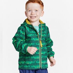 L.L. Bean Kids' Green Alligator Jacket with Yellow Zipper